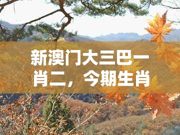 新澳门大三巴一肖二，今期生肖找桃花，及十二生肖彩票澳门,效果解读、解释与落实-小心推广的骗局